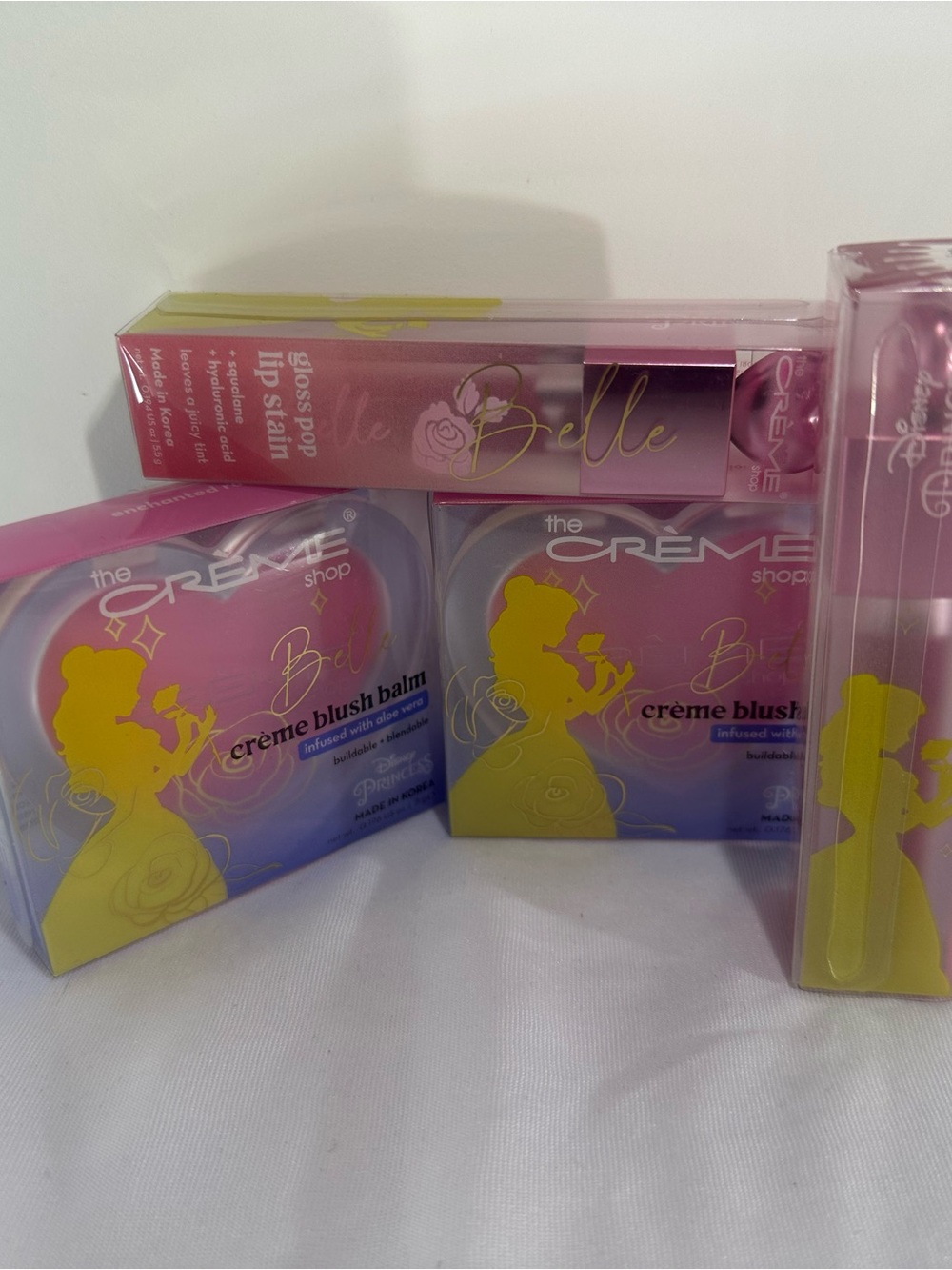 3pack! Disney X The Crème Shop Belle Blush Balm and Lipstain Bundle!